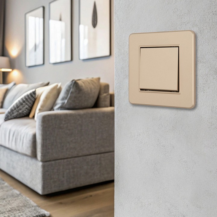 Выключатель одноклавишный Arte Milano SET16-1 SET16-1-30-1 shampan