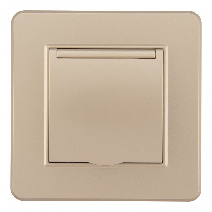 Розетка с заземлением и шторкой, с крышкой Arte Milano SET16-1 SET16-1-41-1 shampan