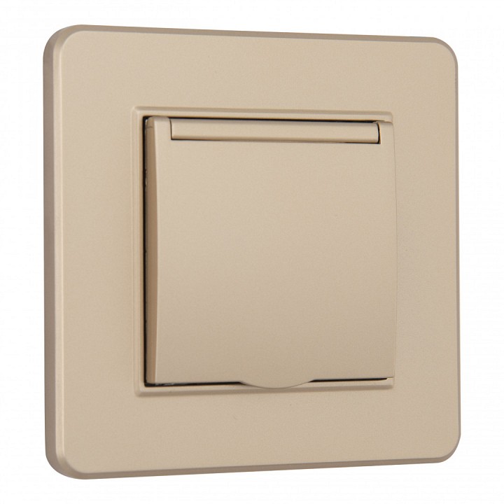 Розетка с заземлением и шторкой, с крышкой Arte Milano SET16-1 SET16-1-41-1 shampan