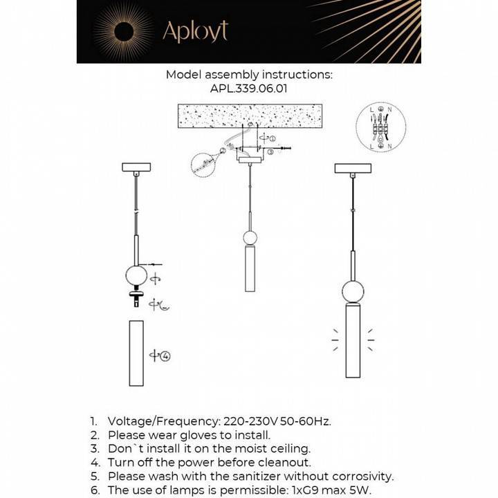 Подвесной светильник Aployt Gienia APL.339.06.01