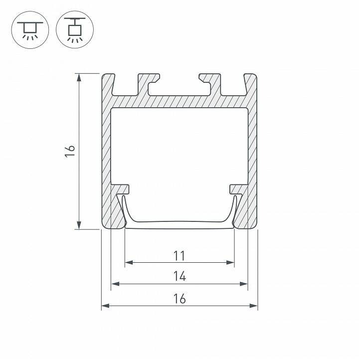 Профиль для светодиодной ленты Arlight PDS-ZM-2000 ANOD 021648