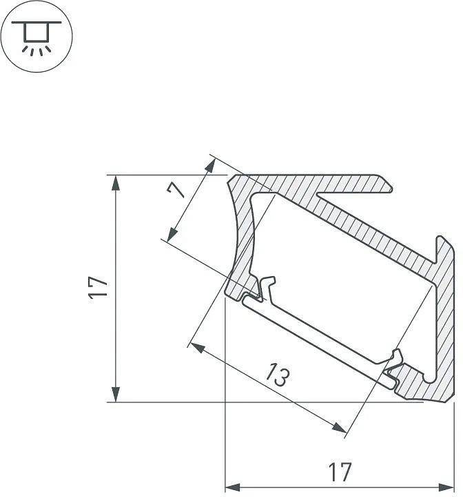 Профиль накладной угловой внутренний Arlight ALM 026694(1)