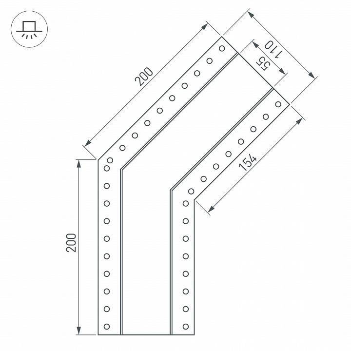Соединитель угловой L-образный накладной Arlight S-LUX 030129
