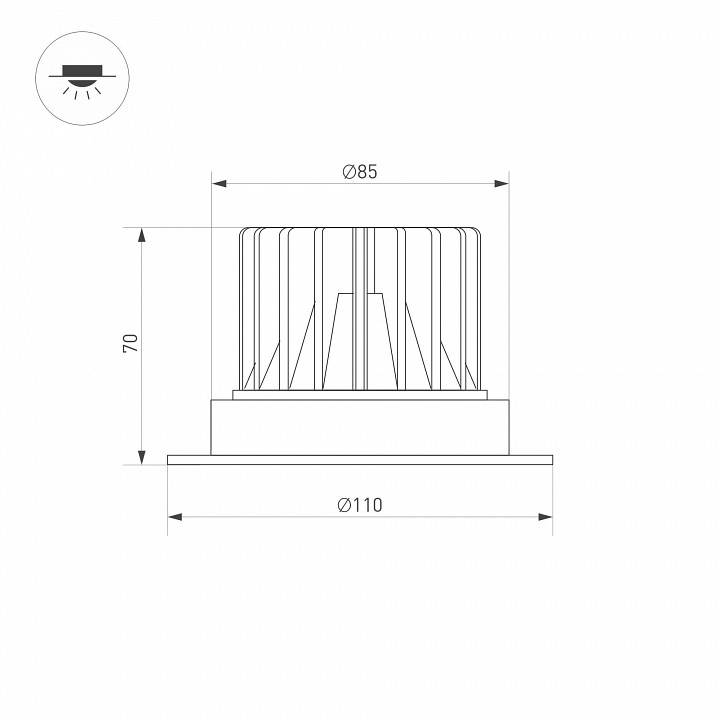 Встраиваемый светильник Arlight ATLAS-R85-10W Day4000 BK 37057