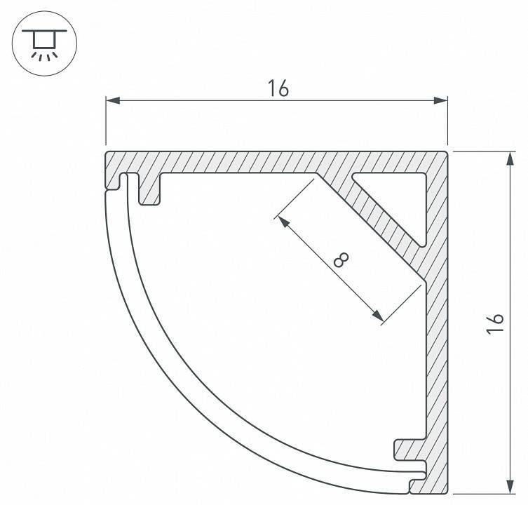 Профиль накладной угловой внутренний Arlight SL-KANT 037117
