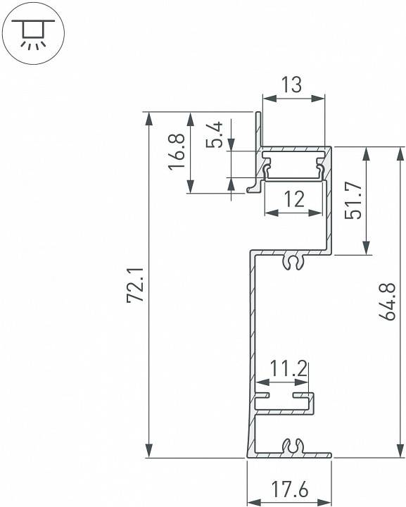 Профиль для плинтусов Arlight ARH-PLINTUS 043592