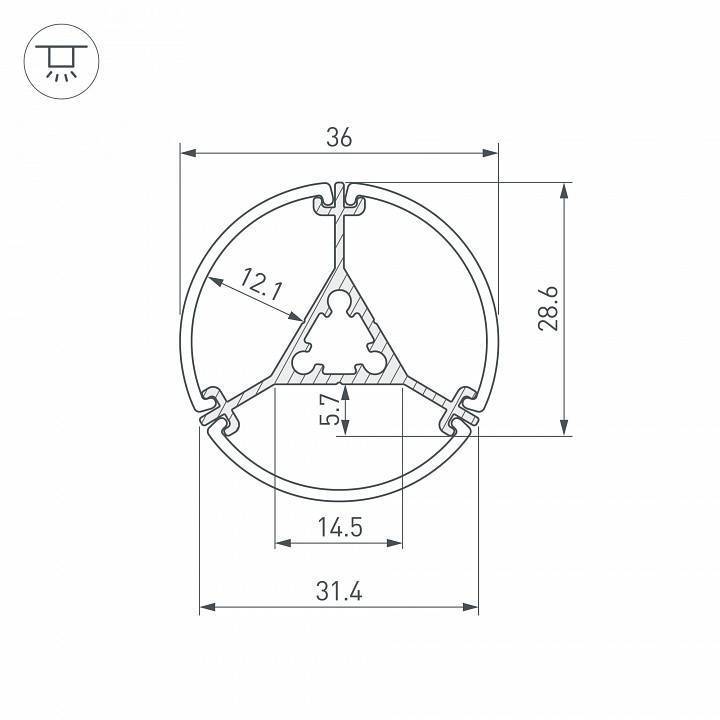 Профиль подвесной Arlight ROUND 050250