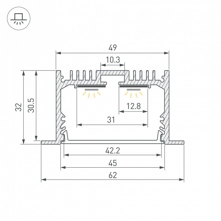 Профиль накладной Arlight SL-LINIA62 059809