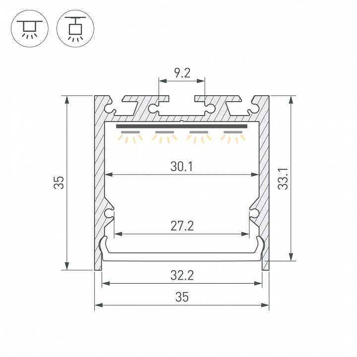 Профиль накладной Arlight SL-LINE 061363