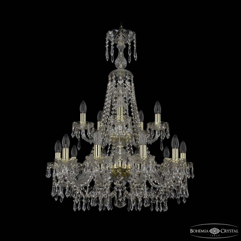 Подвесная люстра Bohemia Ivele Crystal 1403 1403/10+5/240/XL-92/2d G