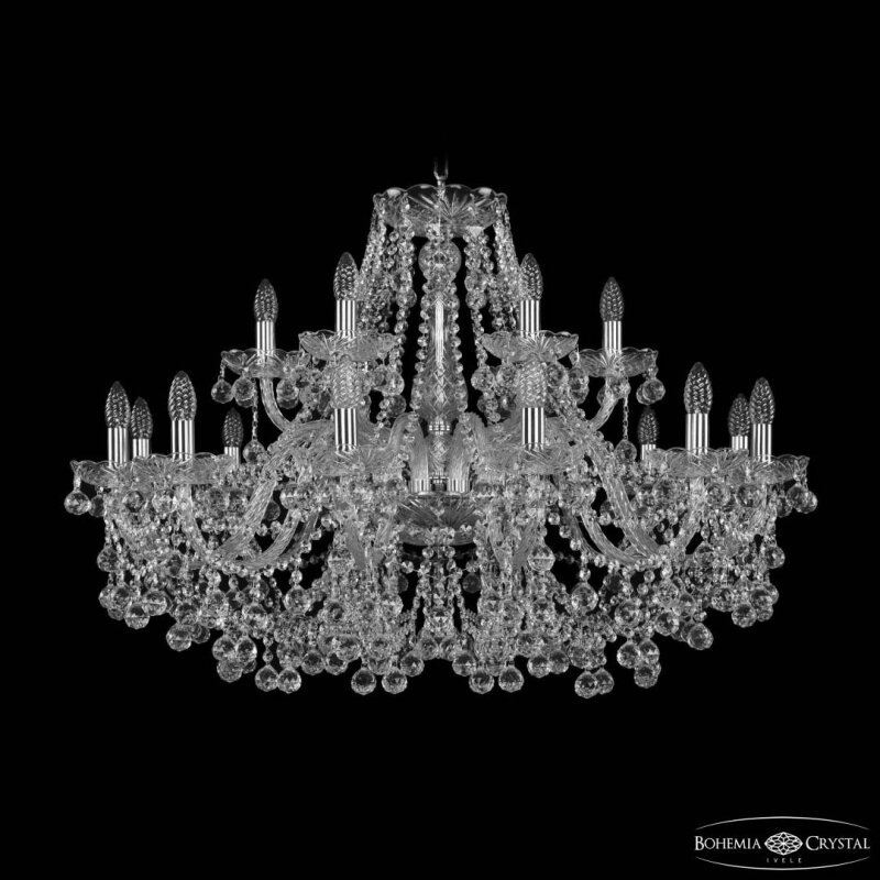 Подвесная люстра Bohemia Ivele Crystal 1409 1409/12+6/360 Ni