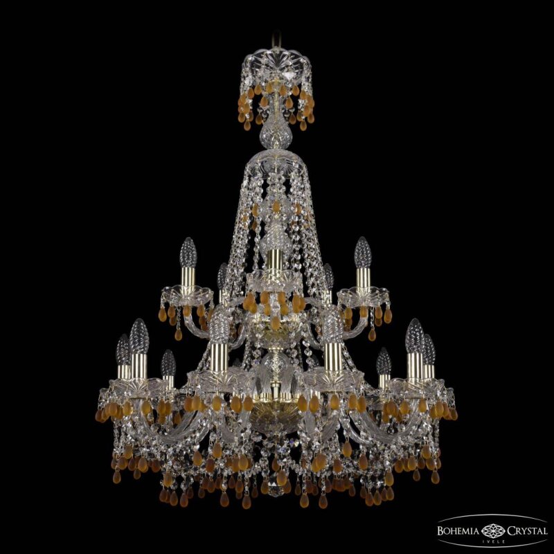 Подвесная люстра Bohemia Ivele Crystal 1410 1410/10+5/240/XL-91/2d G V1003
