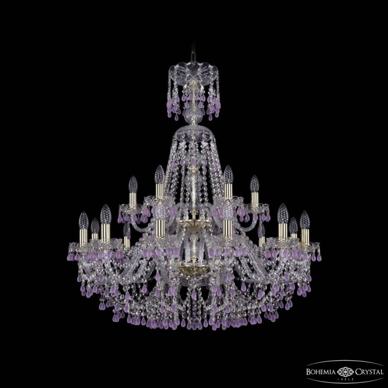 Подвесная люстра Bohemia Ivele Crystal 1410 1410/12+6/300/XL-95/2d G V7010