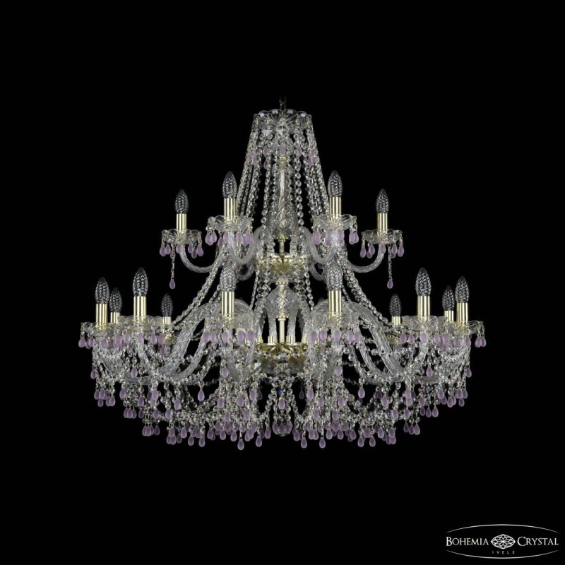 Подвесная люстра Bohemia Ivele Crystal 1410 1410/12+6/360/2d G V7010