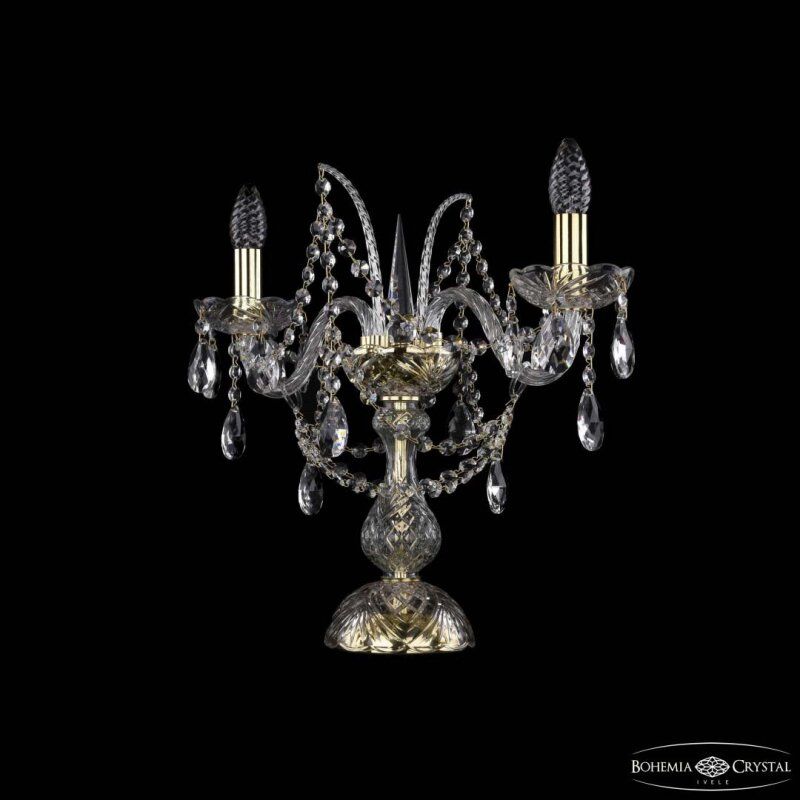 Настольная лампа декоративная Bohemia Ivele Crystal 1411 1411L/2/141-39 G