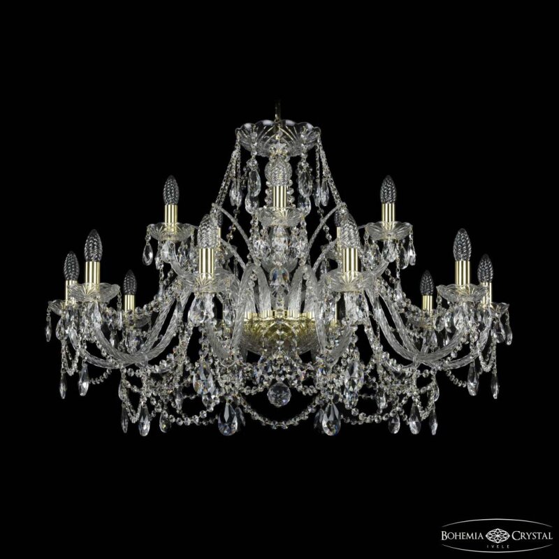 Подвесная люстра Bohemia Ivele Crystal 1411 1411/10+5/360 G
