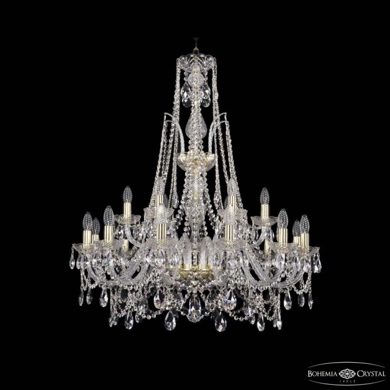 Подвесная люстра Bohemia Ivele Crystal 1411 1411/12+6/300/XL-96 G
