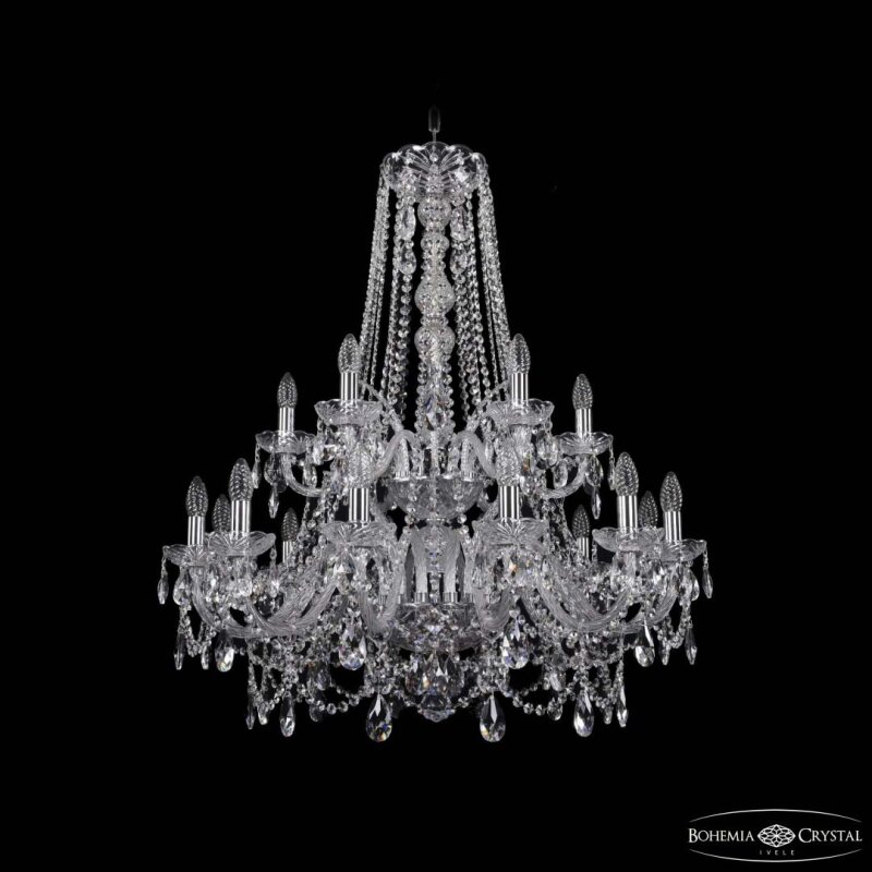 Подвесная люстра Bohemia Ivele Crystal 1411 1411/12+6/300/h-93/2d Ni