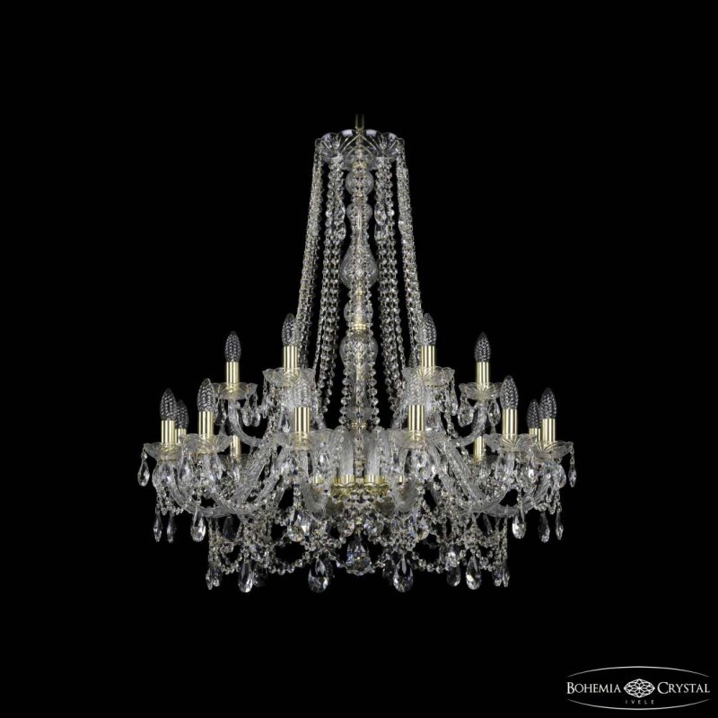 Подвесная люстра Bohemia Ivele Crystal 1411 1411/12+6/300/h-94 G