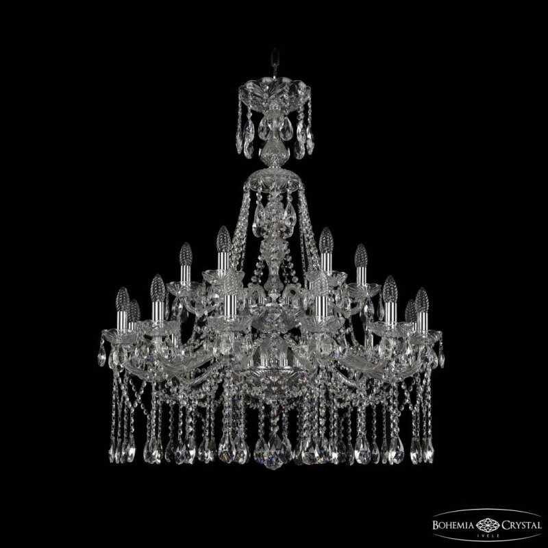 Подвесная люстра Bohemia Ivele Crystal 1413 1413/12+6/300/XL-96/2d Ni