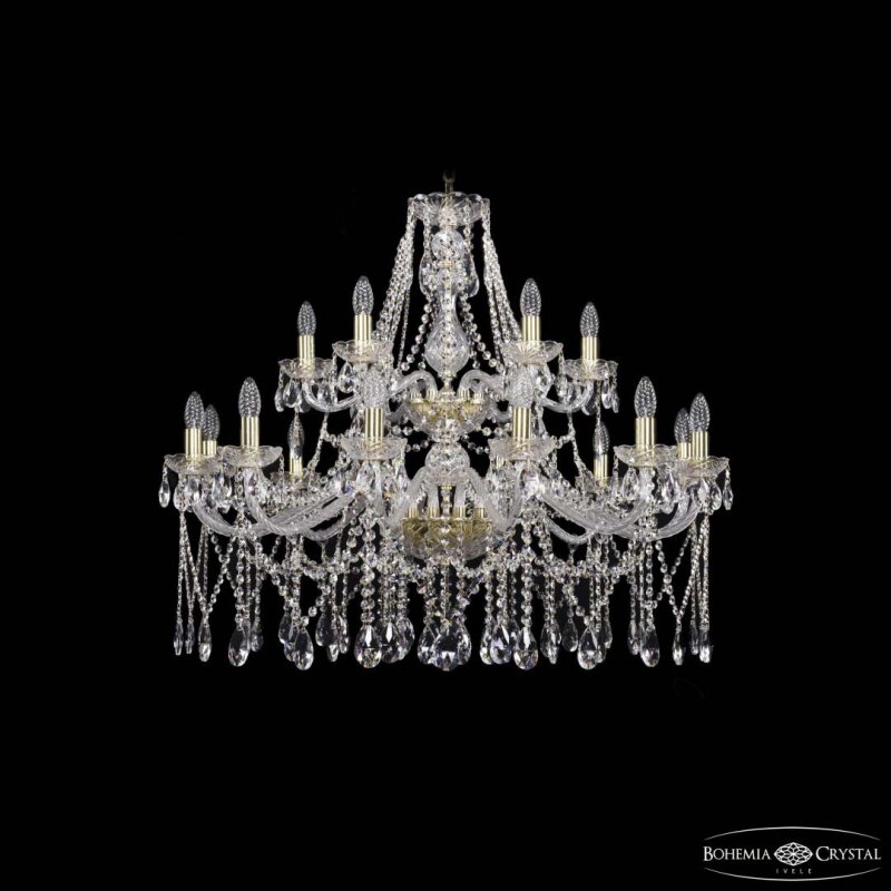 Подвесная люстра Bohemia Ivele Crystal 1413 1413/12+6/360/2d G