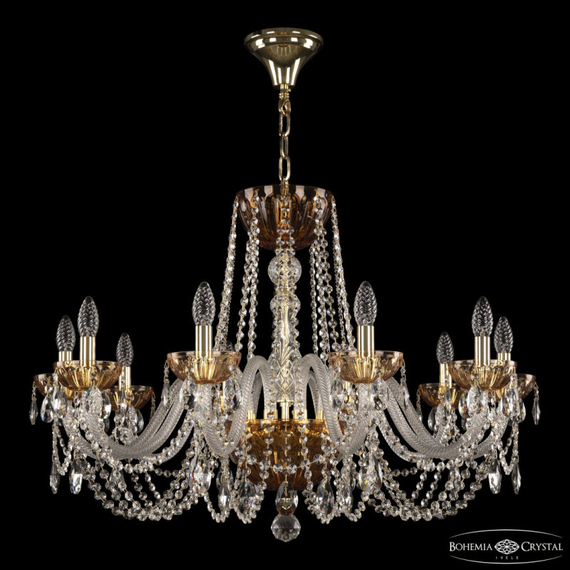 Подвесная люстра Bohemia Ivele Crystal 5402 5402/10/300 G Amber/M-1H