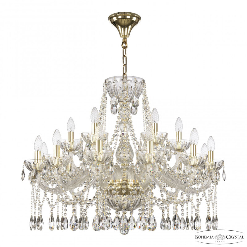 Подвесная люстра Bohemia Ivele Crystal 5413 5413/12+6/300 G Clear/M-1H