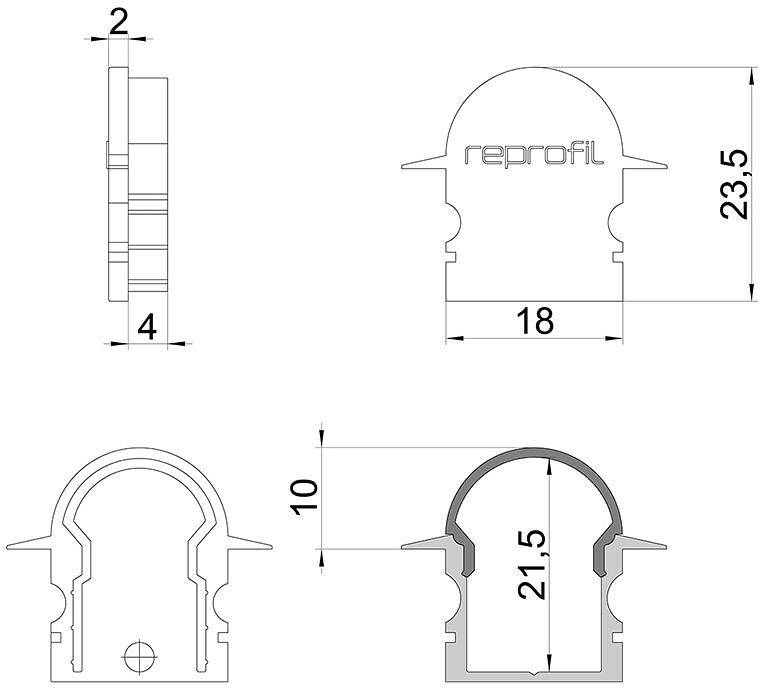 Заглушка для профиля Deko-Light R-ET-02-12 979572
