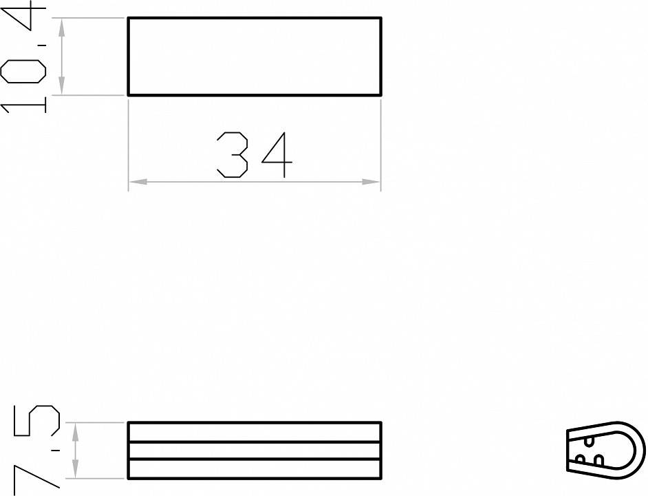 Заглушка для трека-ремня Denkirs BELTY BASE TR5520-BK