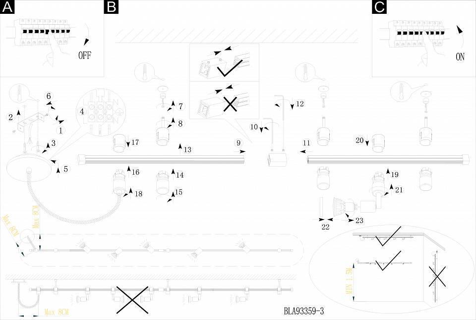 Светильник настенно-потолочный Eglo Vilanova 93359