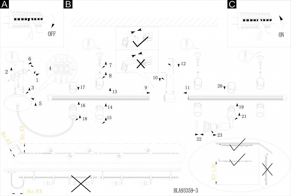 Комплект встраиваемых светильников Eglo Vilanova 93359