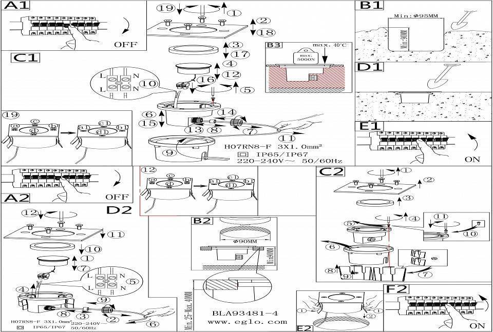 Встраиваемый в дорогу светильник Eglo ПРОМО Lamedo 93481