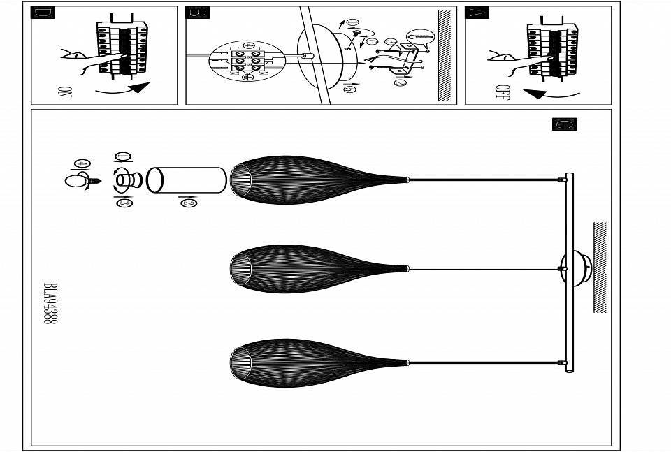 Подвесной светильник Eglo ПРОМО Razoni 94388