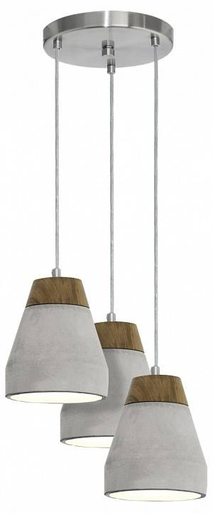 Подвесной светильник Eglo Tarega 3хE27 бетон/дерево 95526