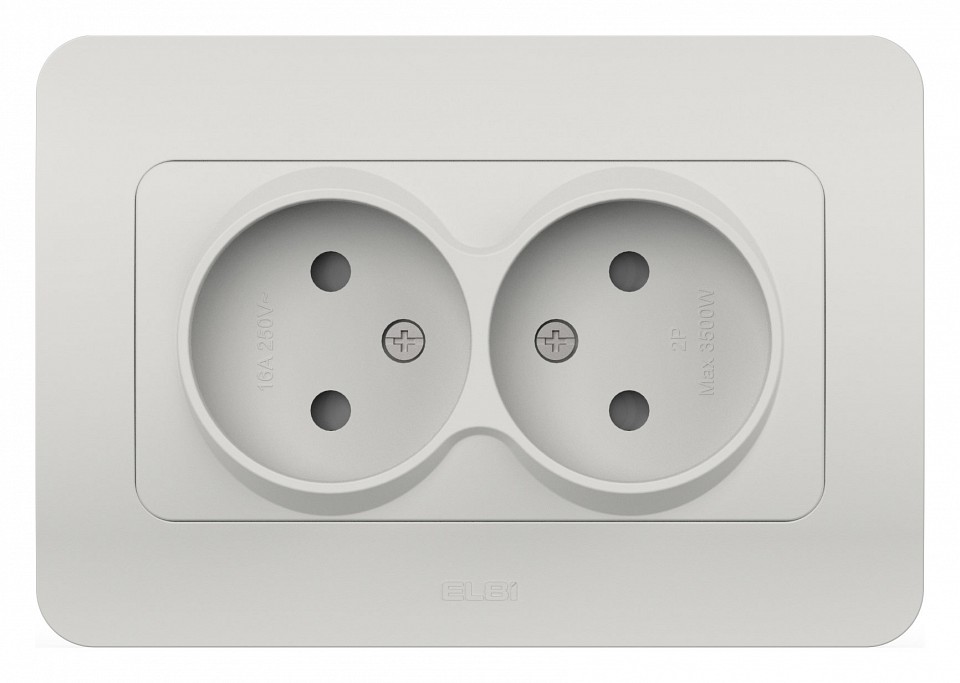 Розетка двойная без заземления и со шторкой Elbi Eleсtriс Jazz 508-016200-918