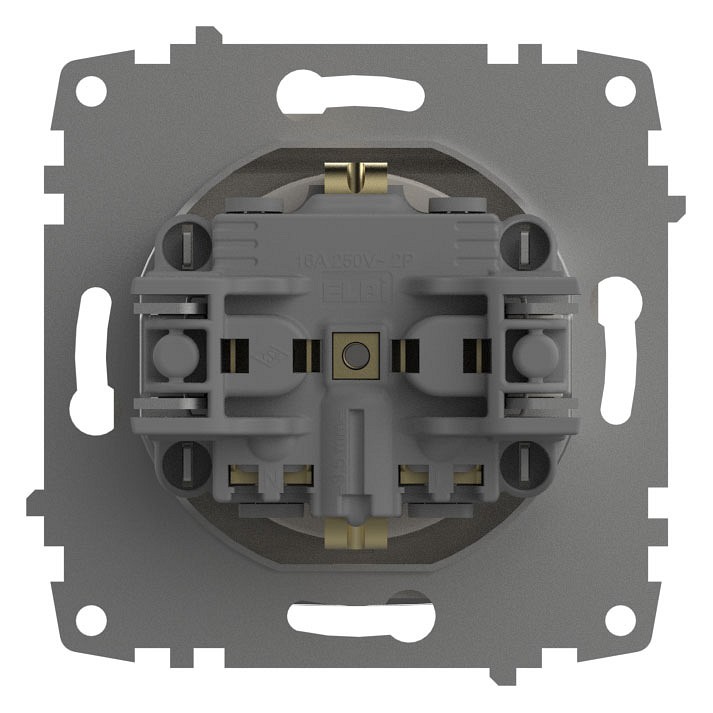 Розетка с заземлением и со шторкой, без рамки с крышкой Elbi Eleсtriс Zena Vega 609-010200-219