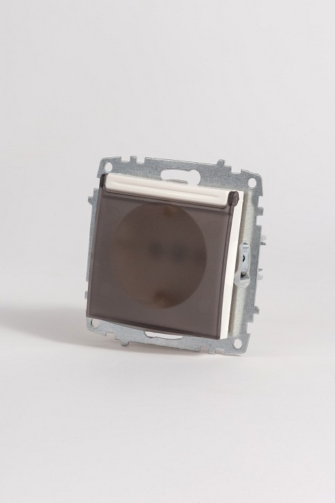 Розетка с заземлением и со шторкой, без рамки с крышкой Elbi Eleсtriс Zena Vega 609-010200-219