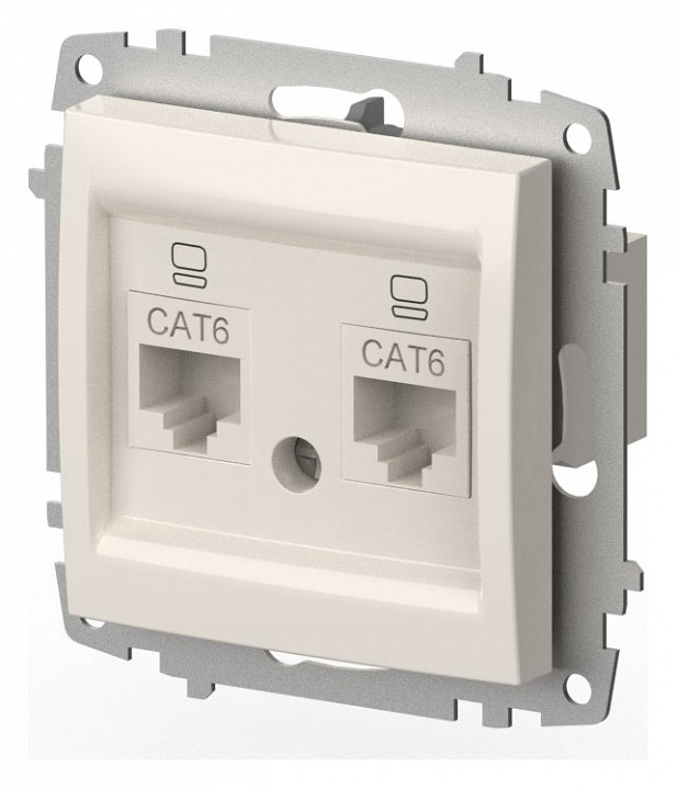 Розетка двойная Ethernet RJ-45 без рамки Elbi Eleсtriс Zena Vega 609-010200-248