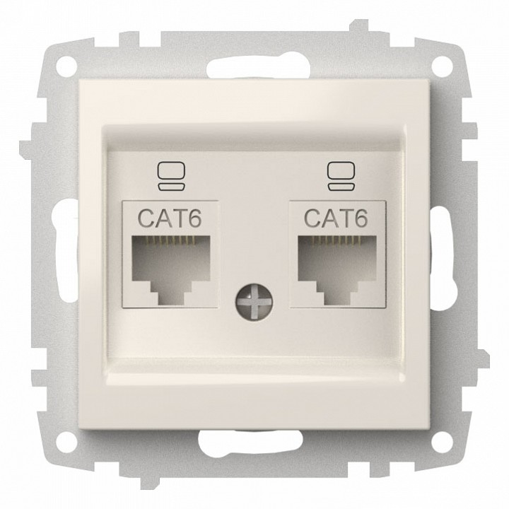 Розетка двойная Ethernet RJ-45 без рамки Elbi Eleсtriс Zena Vega 609-010200-248