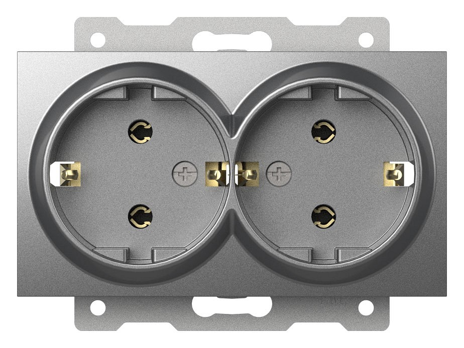 Розетка двойная с заземлением, без рамки Elbi Eleсtriс Zena Vega 609-011000-907