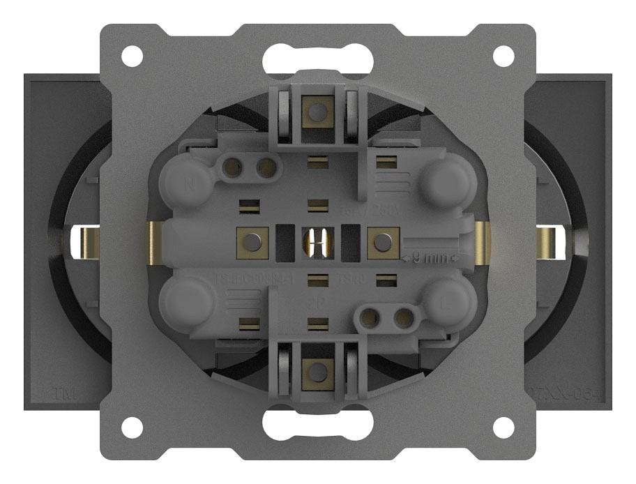 Розетка двойная с заземлением, без рамки Elbi Eleсtriс Zena Vega 609-011000-907