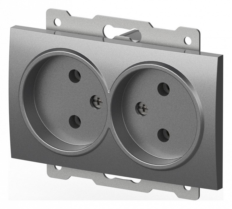 Розетка двойная без заземления, без рамки Elbi Eleсtriс Zena Vega 609-011000-908