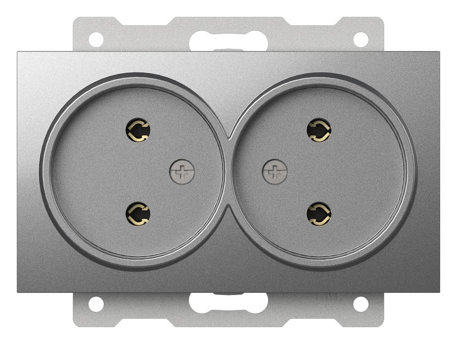 Розетка двойная без заземления, без рамки Elbi Eleсtriс Zena Vega 609-011000-908