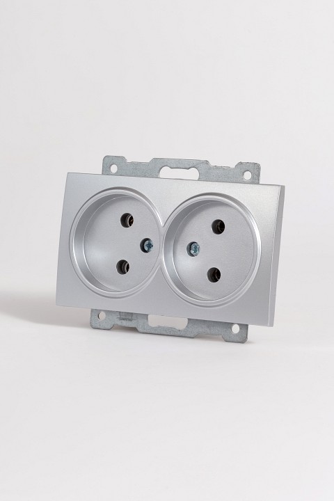 Розетка двойная без заземления, без рамки Elbi Eleсtriс Zena Vega 609-011000-908