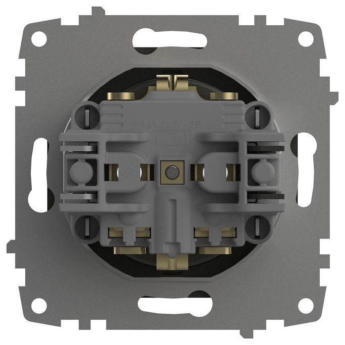 Розетка с заземлением, без рамки Elbi Eleсtriс Zena Vega 609-011100-217