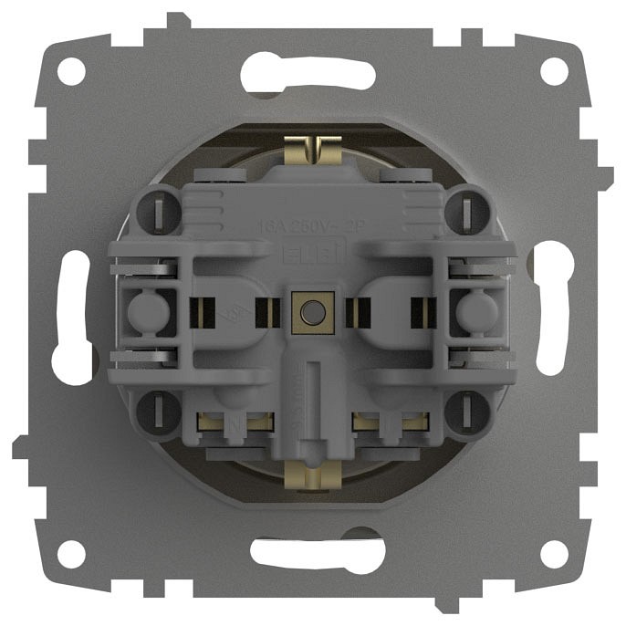 Розетка с заземлением и со шторкой, без рамки с крышкой Elbi Eleсtriс Zena Vega 609-011400-219