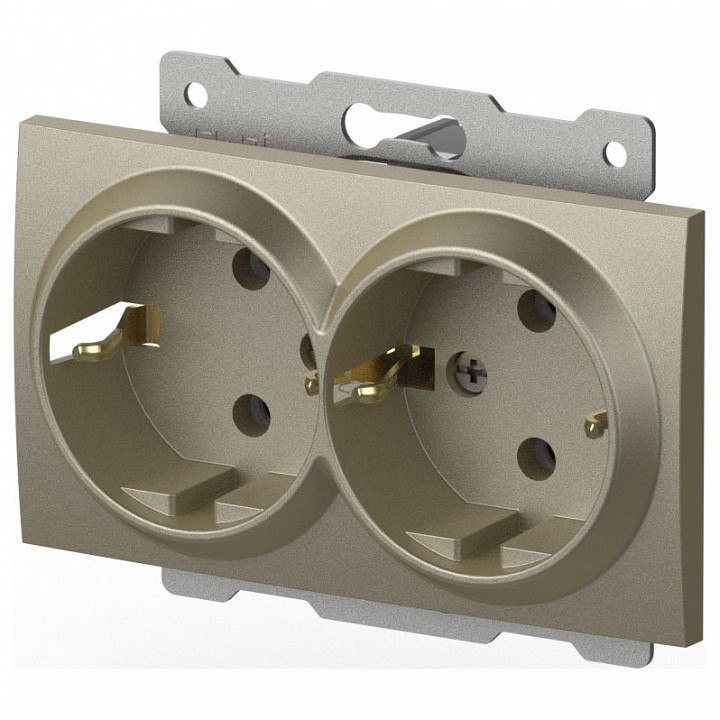 Розетка двойная с заземлением, без рамки Elbi Eleсtriс Zena Vega 609-011400-907