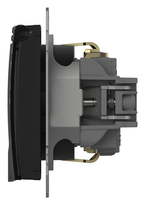 Розетка с заземлением с крышкой, без рамки Elbi Eleсtriс Zena Vega 609-014800-218