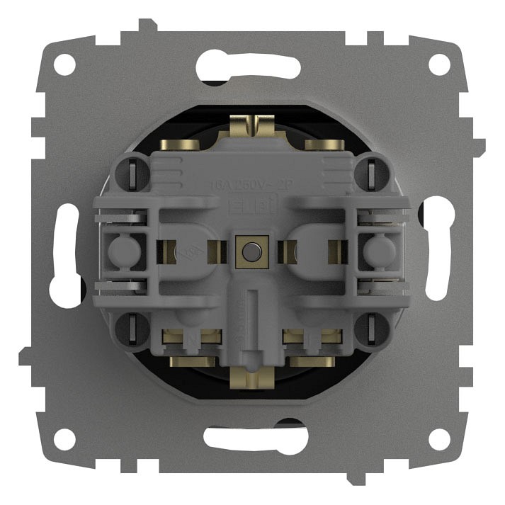Розетка с заземлением с крышкой, без рамки Elbi Eleсtriс Zena Vega 609-014800-218