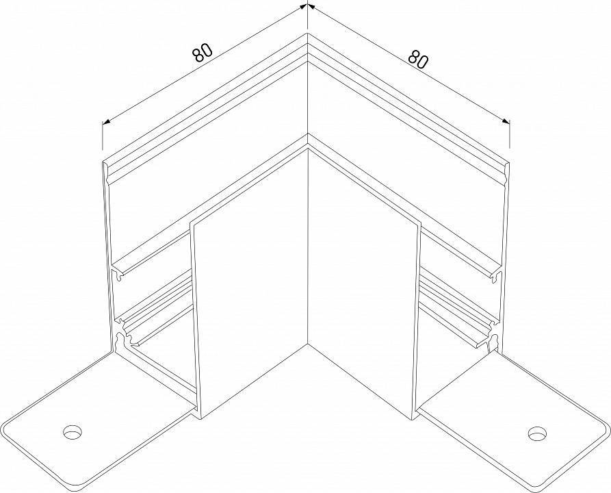 Соединитель угловой L-образный для треков накладных Elektrostandard Slim Magnetic a062195